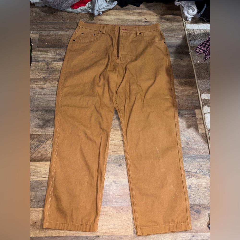 Tan Chinos with Straight-Leg Cut